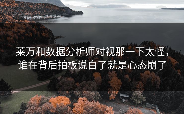 莱万和数据分析师对视那一下太怪，谁在背后拍板说白了就是心态崩了