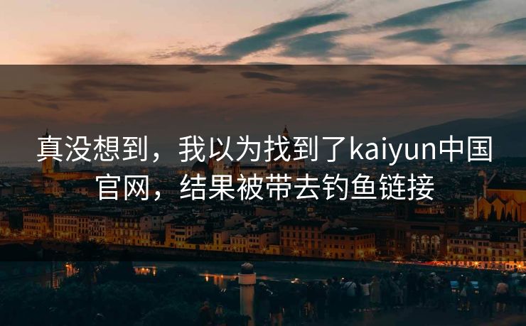 真没想到，我以为找到了kaiyun中国官网，结果被带去钓鱼链接