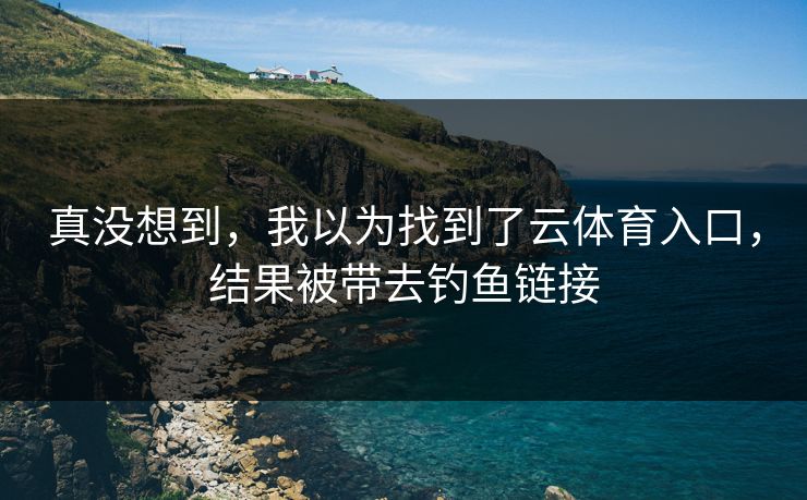 真没想到，我以为找到了云体育入口，结果被带去钓鱼链接